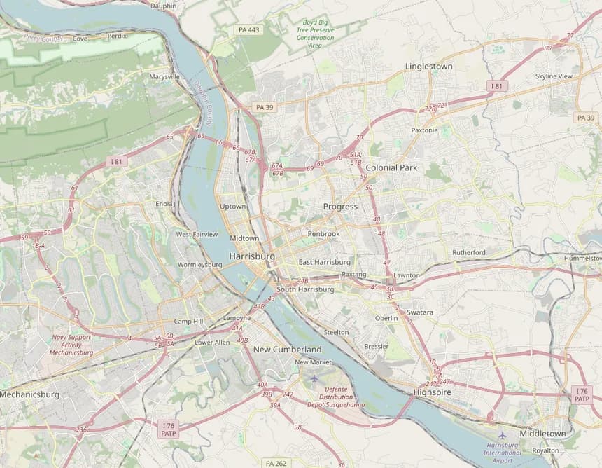 RECON Map — scored targets across the Harrisburg territory